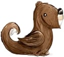 a brown squirrel figuri with a white nose.jpg